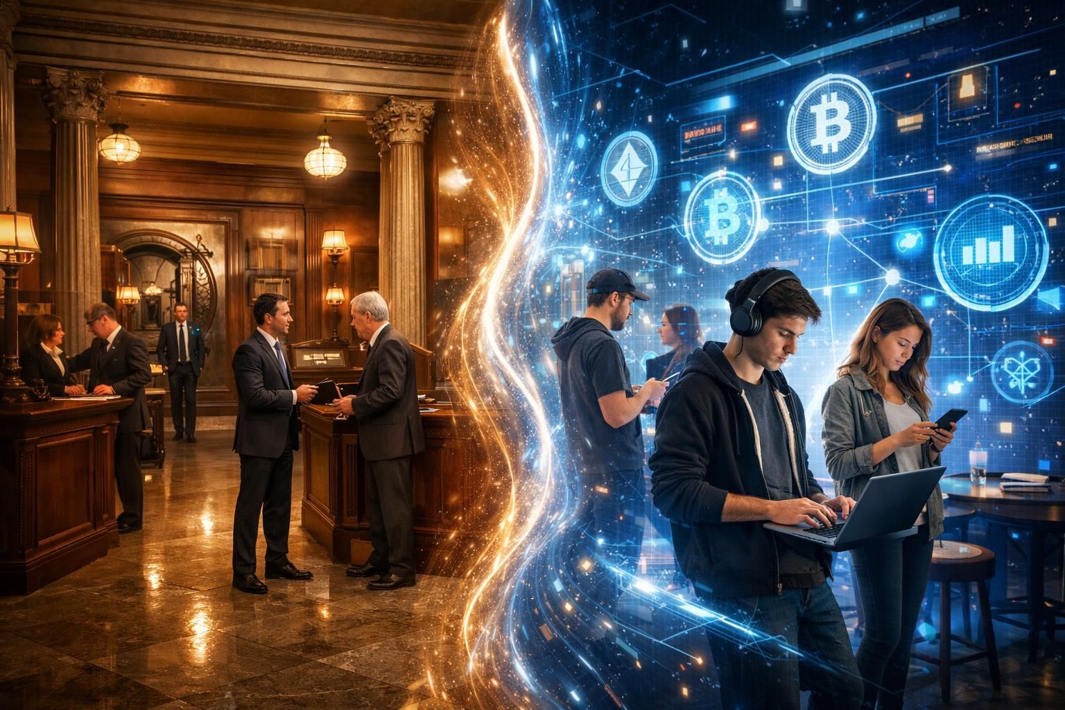 entdecken sie die spannende gegenüberstellung zwischen der traditionellen finanzwelt und defi. erfahren sie, ob beide systeme koexistieren oder in konkurrenz stehen.